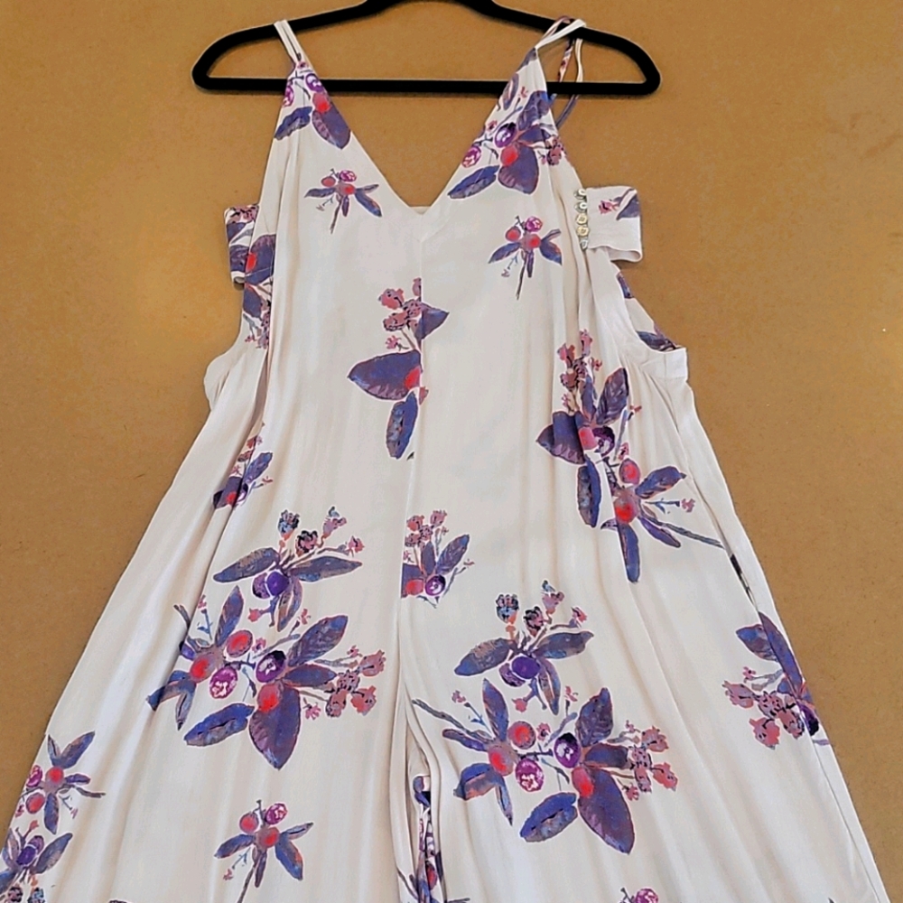 FP Light Pink Flowers Romper with Side Pockets